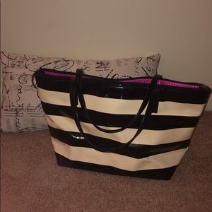 Kate Space Black and White Striped bag
